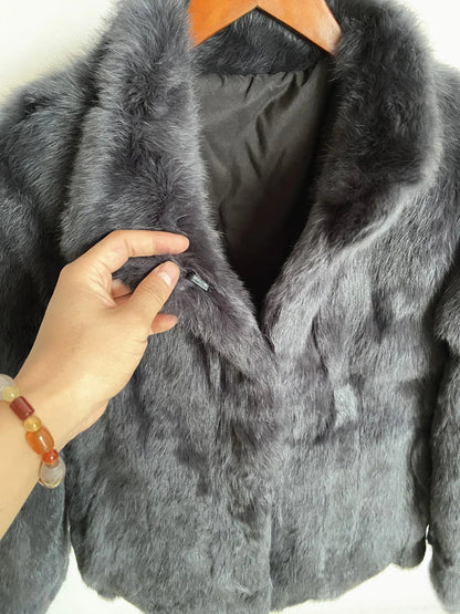 Casaco Feminino de Pele de Coelho Fancy Margaux