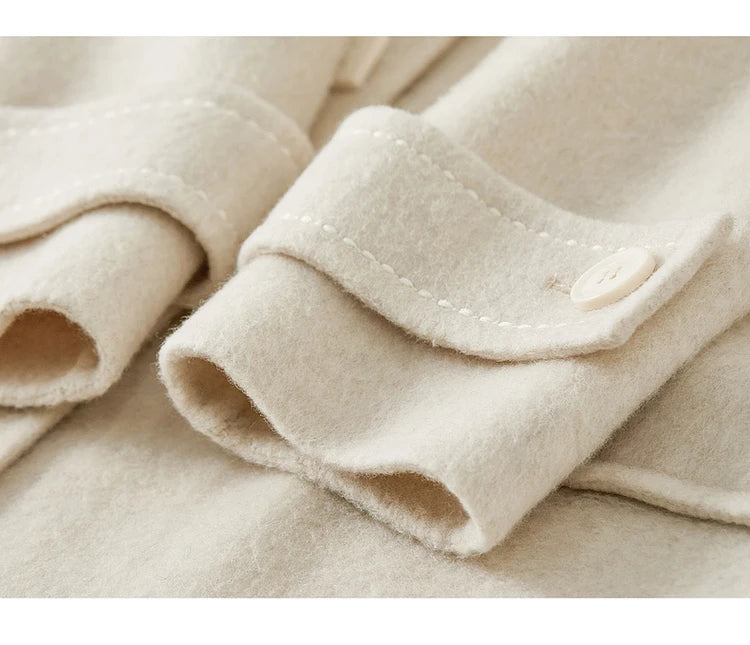 Casaco de Lã Longo Feminino Inverno Sofia – Gola Marinheiro & Lã Pura