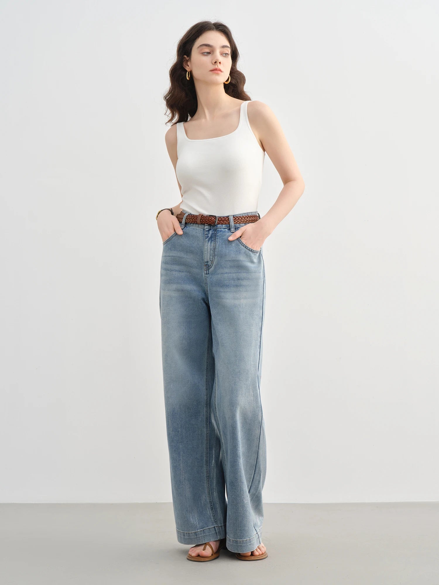 Dushu 2025 verão plus size galaxy meteor jeans de cintura alta prata-em relevo calças jeans de perna larga 25ds82056