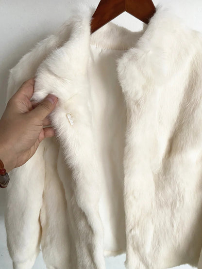 Casaco Feminino de Pele de Coelho Fancy Margaux