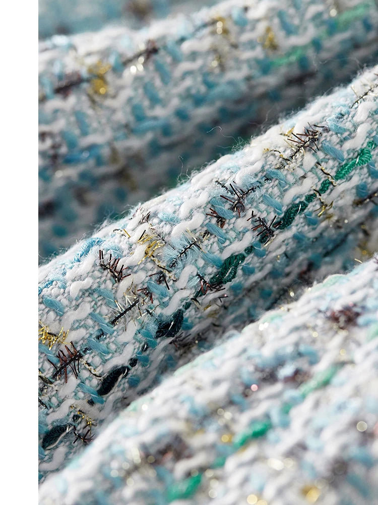 Sentubila recortado tweed jaqueta para mulher 2024 outono elegante moda outerwear o-pescoço casacos curtos roupas femininas 143w56772x