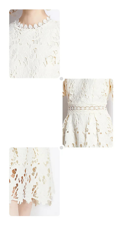 Vestido de Renda Feminino Camille Fleur — Midi com Bordado Floral