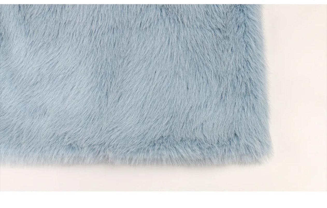 Lautaro inverno longo oversized rosa grosso quente macio desgrenhado fofo casaco de pele do falso feminino bolsos lapela solto doce bonito moda 2022