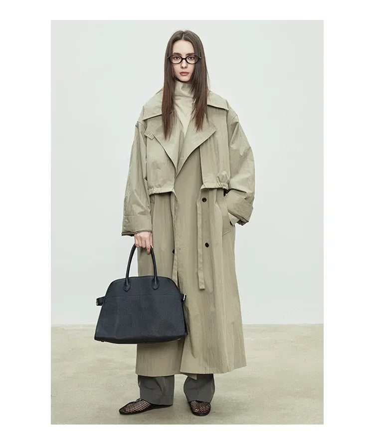 Trench Coat Oversized Feminino Camille — Estilo Europeu e Versatilidade Casual