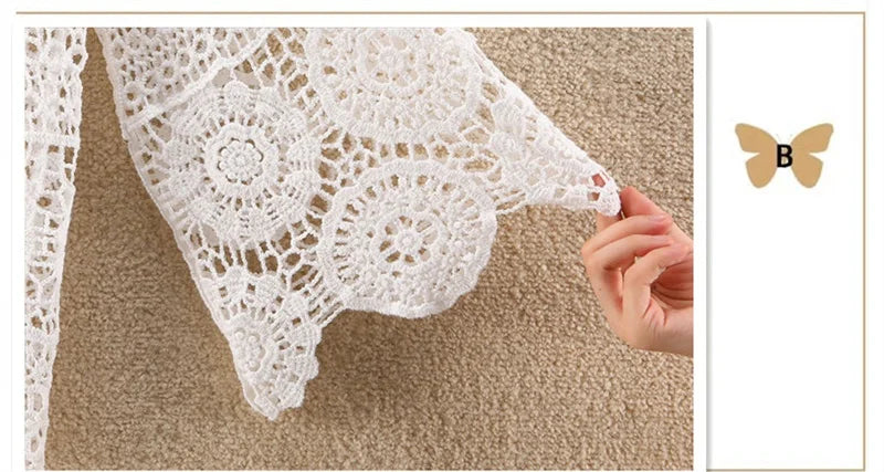Knitted Cardigan Women Jacket Spring Summer New 2025 Hollow Shawl Short Sun-proof Tops Female Casual All-match Ladies Coat