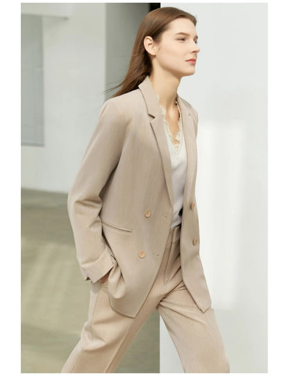 Amii minimalismo primavera terno escritório senhora blazer conjunto feminino rendas vneck tanques de cintura alta calças femininas shorts outfits 12060909