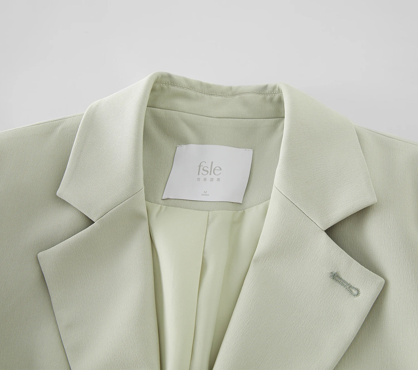 Fsle versátil estilo elegante blazer jaqueta para mulher 2025 nova chegada design exclusivo escritório solto topo verde chique casaco 25fs11075