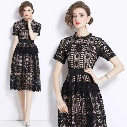 Vestido de Renda Feminino Amélie Blanc — Midi Bordado (Cópia)