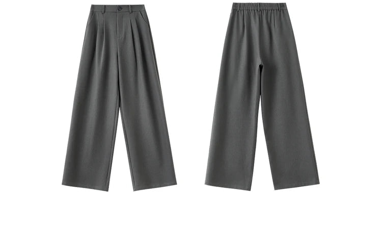 Sentubila blazer e calças terno 2025 acolchoado ombro superior calças de perna larga senhora define feminino trabalho wear 2 peça set153ze1874