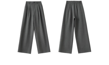 Sentubila blazer e calças terno 2025 acolchoado ombro superior calças de perna larga senhora define feminino trabalho wear 2 peça set153ze1874