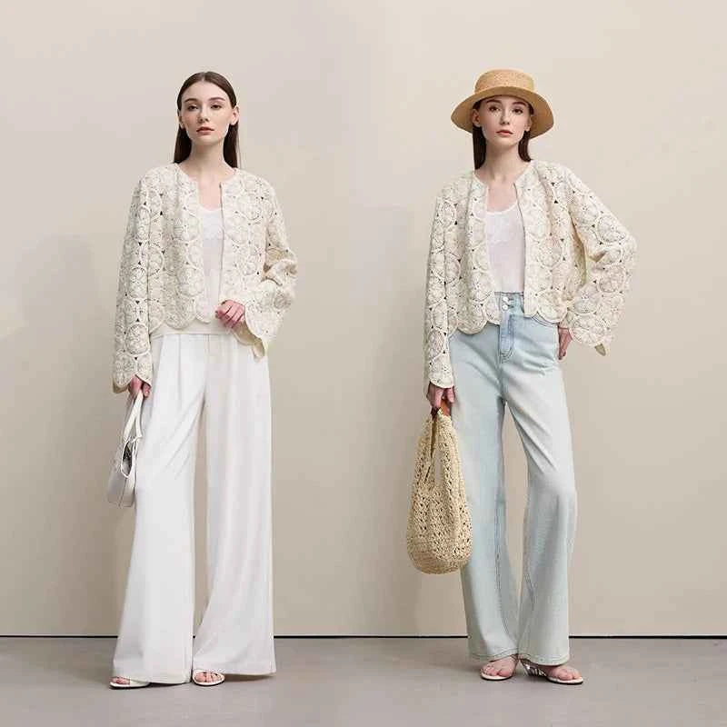 Jaqueta Crochê Elegante Feminina — Presença e Sofisticação