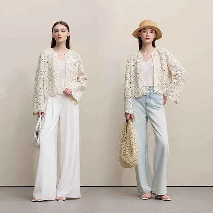 Jaqueta Crochê Elegante Feminina — Presença e Sofisticação