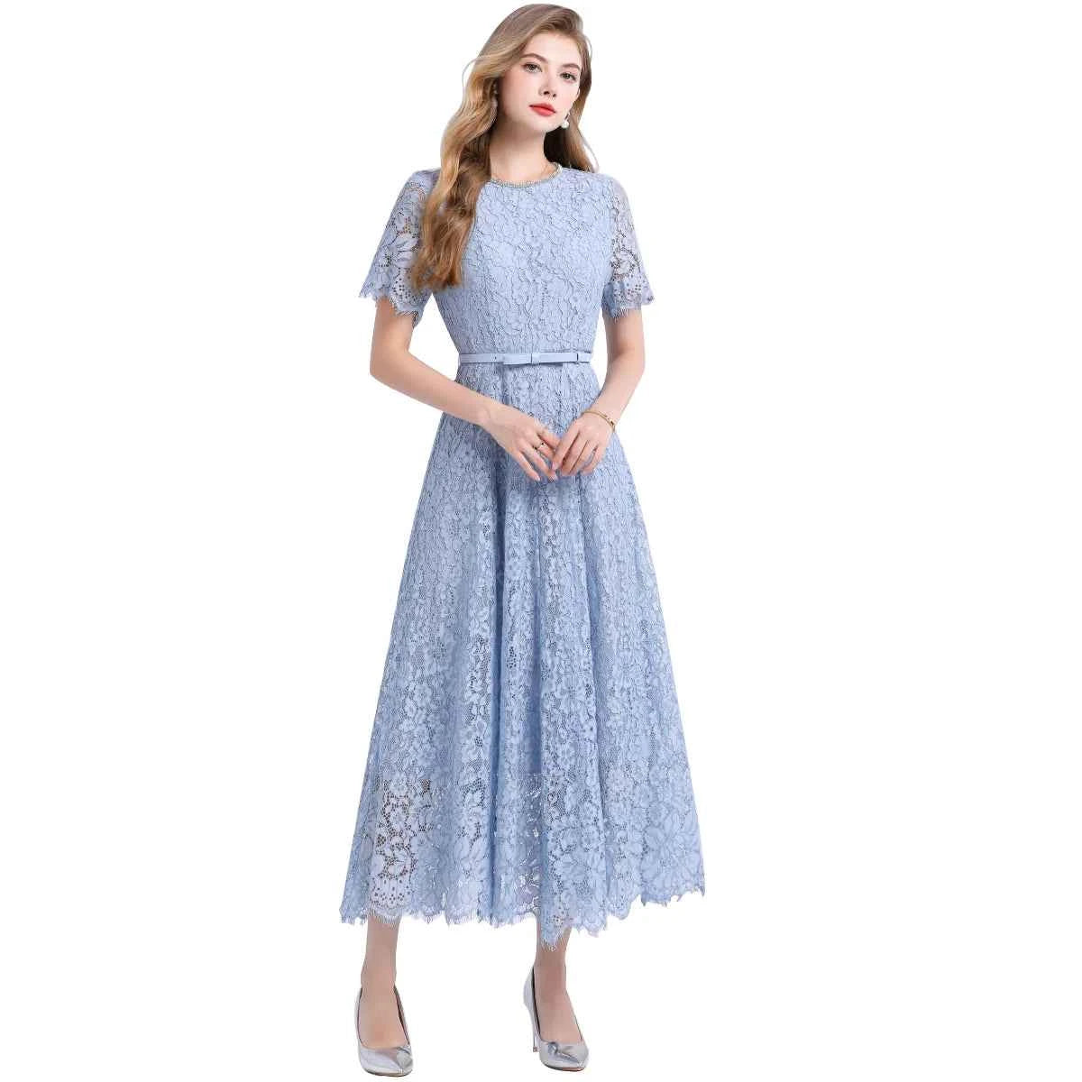 Vestido de Renda Elegância Suprema — Presença Inesquecível