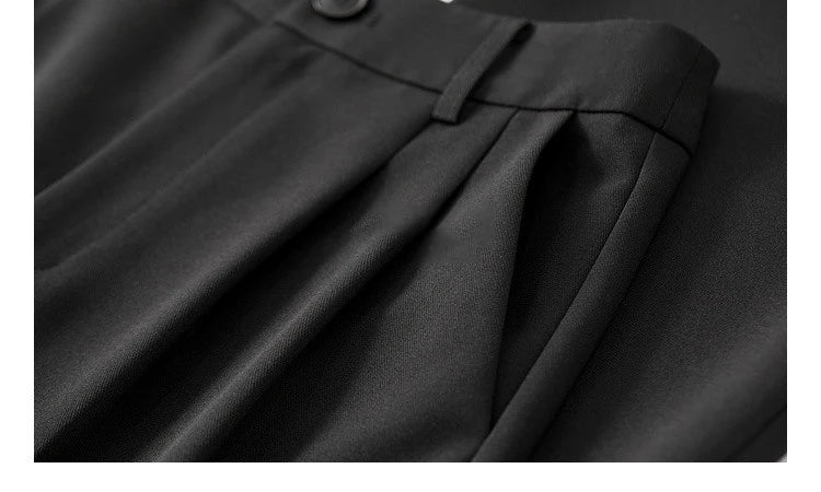 Sentubila mulher 3 peça conjunto roupas 2025 outono moda escritório wear preto colete blazer jaquetas perna larga calça conjunto 141z53019