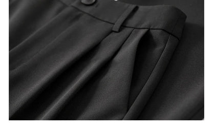 Sentubila mulher 3 peça conjunto roupas 2025 outono moda escritório wear preto colete blazer jaquetas perna larga calça conjunto 141z53019