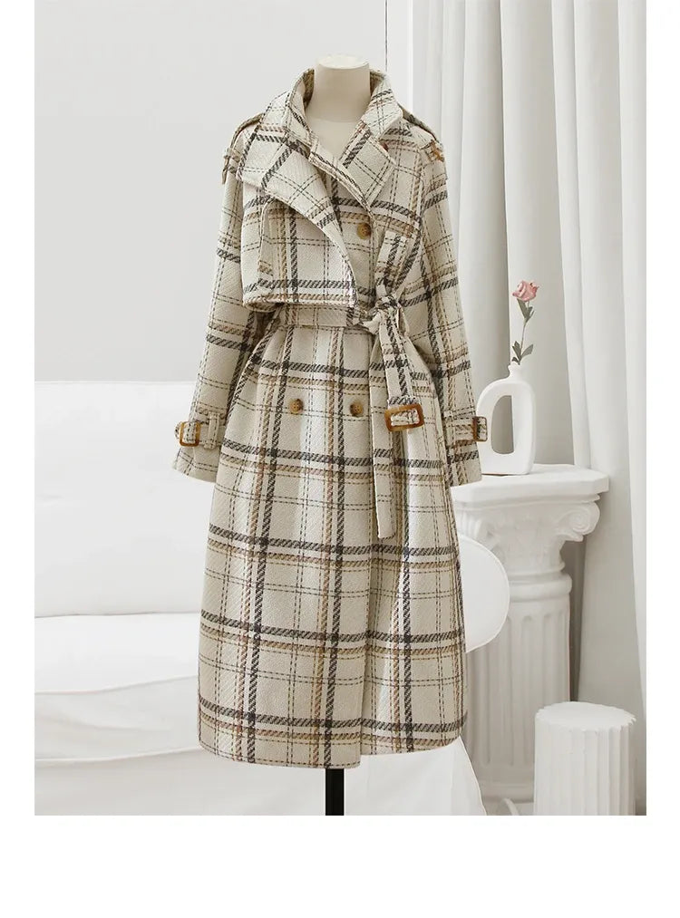 Trench Coat Feminino Xadrez Helena