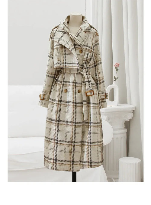 Trench Coat Feminino Xadrez Helena