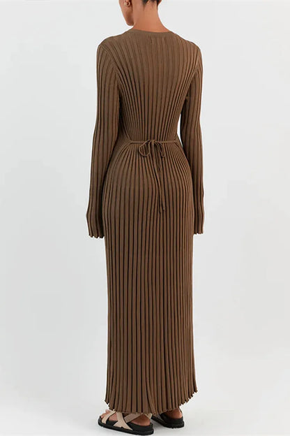 Vestido Midi de Malha ChicMaxi – Conforto Elegante para Outono & Inverno