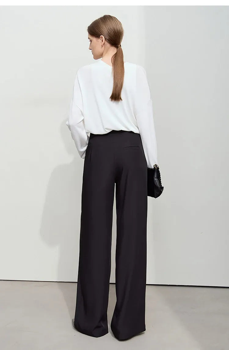 Calça Alfaiataria Feminina Seraphine – Cintura Alta e Corte Reto - AlmaChic