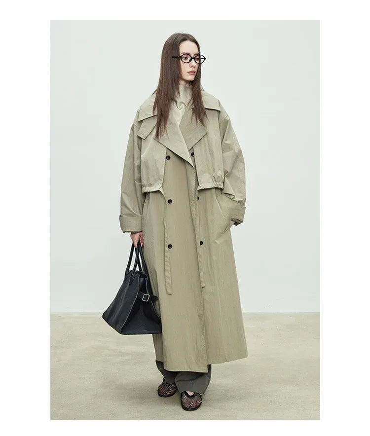 Trench Coat Oversized Feminino Camille — Estilo Europeu e Versatilidade Casual