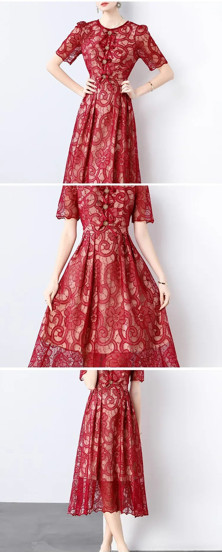 Vestido de Renda Elegante Madeleine