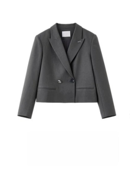 Sentubila blazer e calças terno 2025 acolchoado ombro superior calças de perna larga senhora define feminino trabalho wear 2 peça set153ze1874