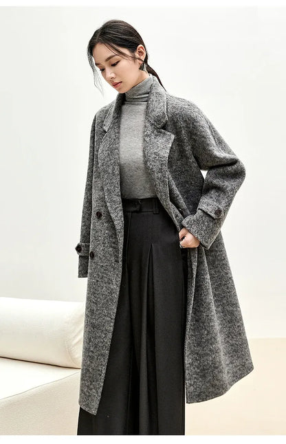 Casaco de Lã Longo Feminino Charlotte – Elegância Atemporal para Dias Frios