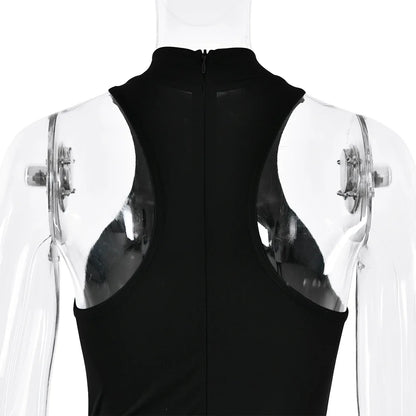 Vestido Maxi Elegante em Cetim com Recortes - AlmaChic