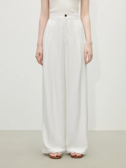 Calça Wide Leg Feminina Eco Linho Branca - AlmaChic