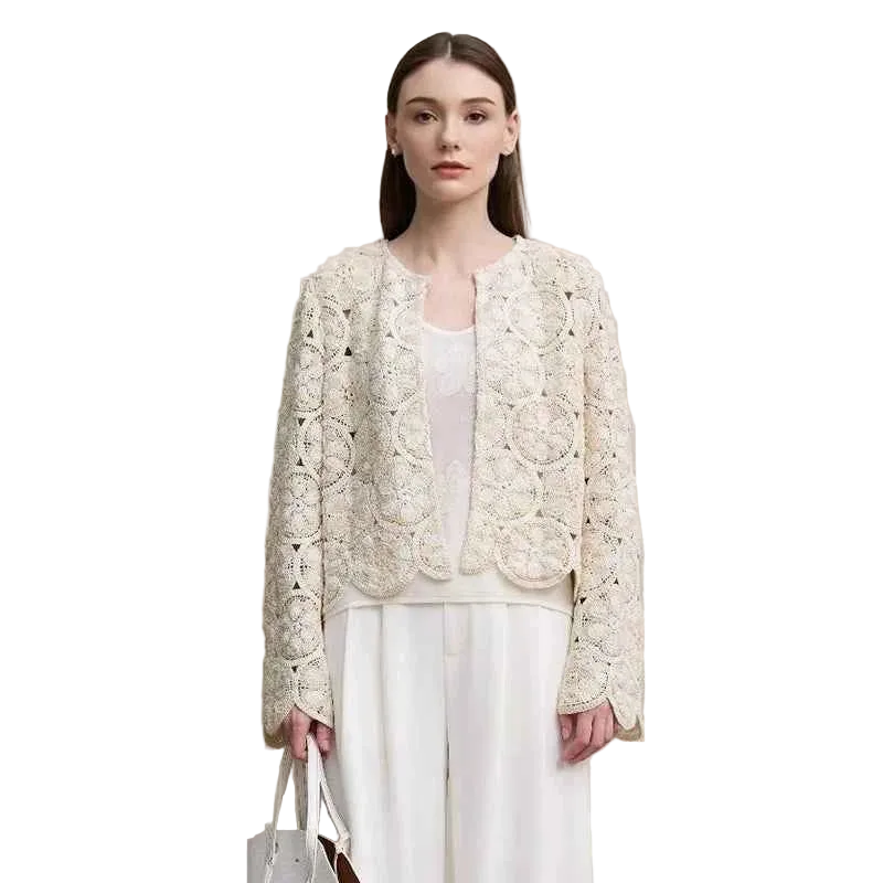 Jaqueta Crochê Elegante Feminina — Presença e Sofisticação