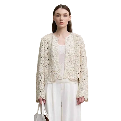 Jaqueta Crochê Elegante Feminina — Presença e Sofisticação