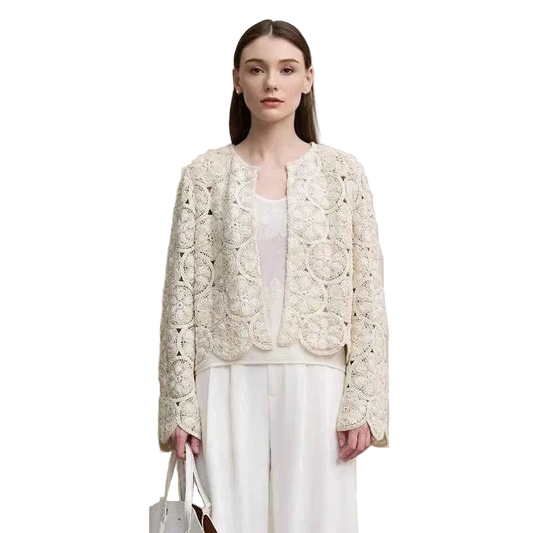 Jaqueta Crochê Elegante Feminina — Presença e Sofisticação