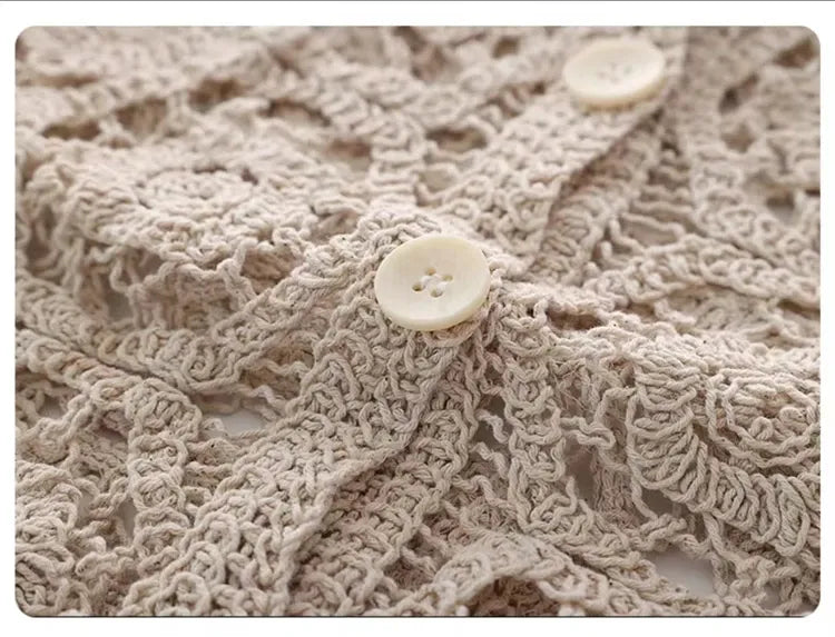 Cardigan Feminino Tricot Rendado Lia Bohème – Leve, Versátil & Atemporal