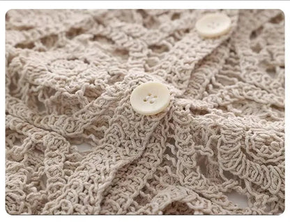 Cardigan Feminino Tricot Rendado Lia Bohème – Leve, Versátil & Atemporal