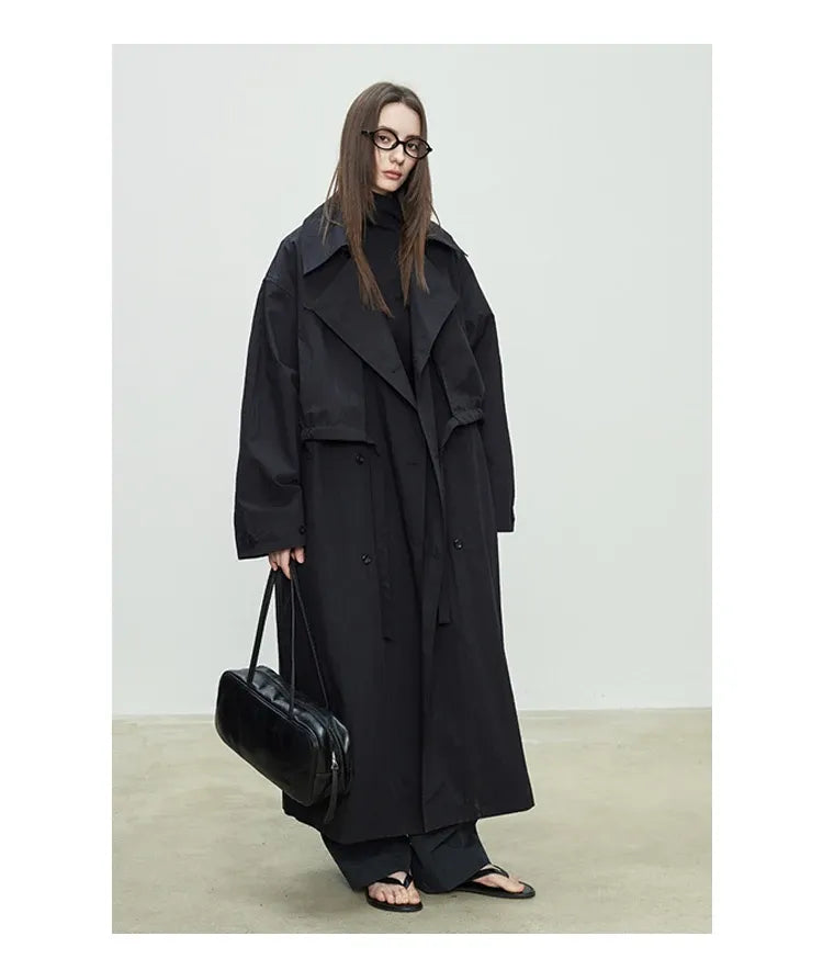 Trench Coat Oversized Feminino Camille — Estilo Europeu e Versatilidade Casual
