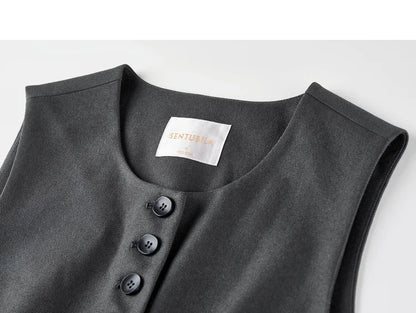 Sentubila terno feminino 3 peças jaqueta formal colete calças feminino conjunto de trabalho de negócios plissado pulôver blazer conjunto 153za1930
