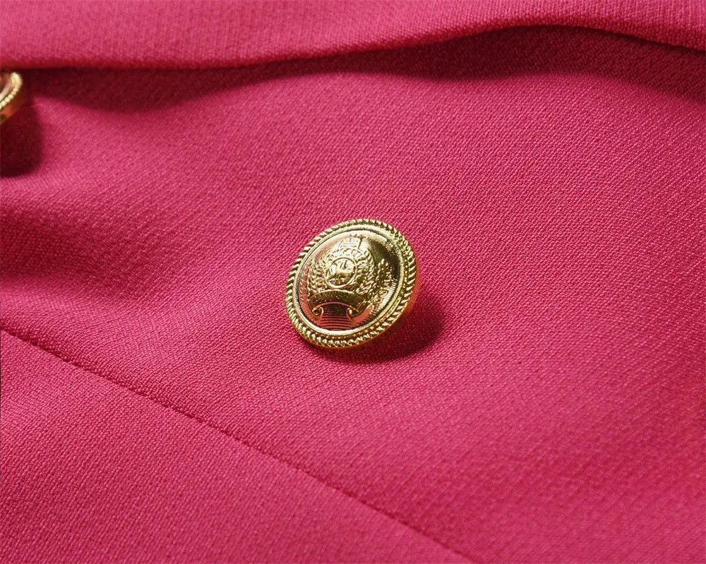 Blazer Feminino Majestic Gold – Alfaiataria com Botões Dourados