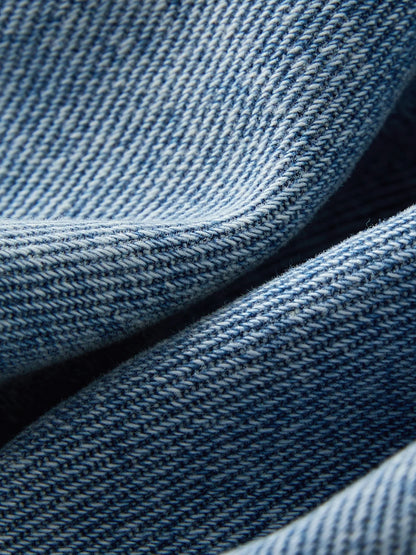 Dushu 2025 verão plus size galaxy meteor jeans de cintura alta prata-em relevo calças jeans de perna larga 25ds82056