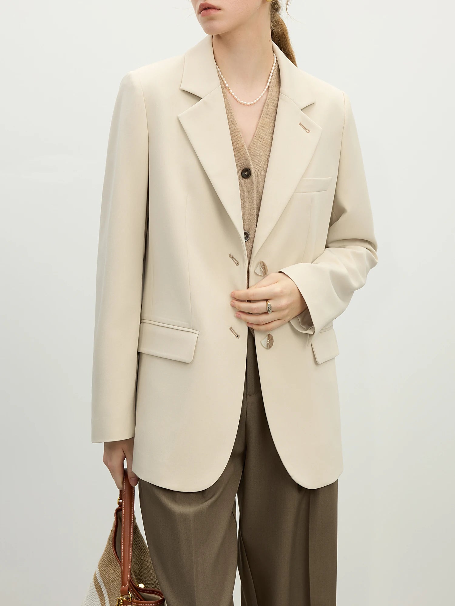 Fsle versátil estilo elegante blazer jaqueta para mulher 2025 nova chegada design exclusivo escritório solto topo verde chique casaco 25fs11075