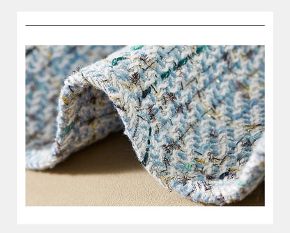 Sentubila recortado tweed jaqueta para mulher 2024 outono elegante moda outerwear o-pescoço casacos curtos roupas femininas 143w56772x