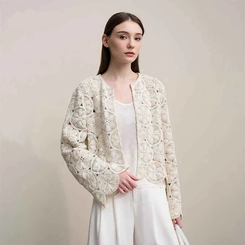 Jaqueta Crochê Elegante Feminina — Presença e Sofisticação