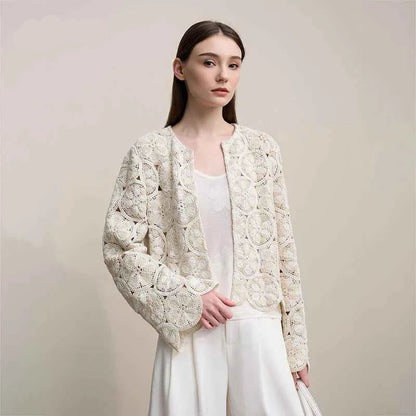 Jaqueta Crochê Elegante Feminina — Presença e Sofisticação