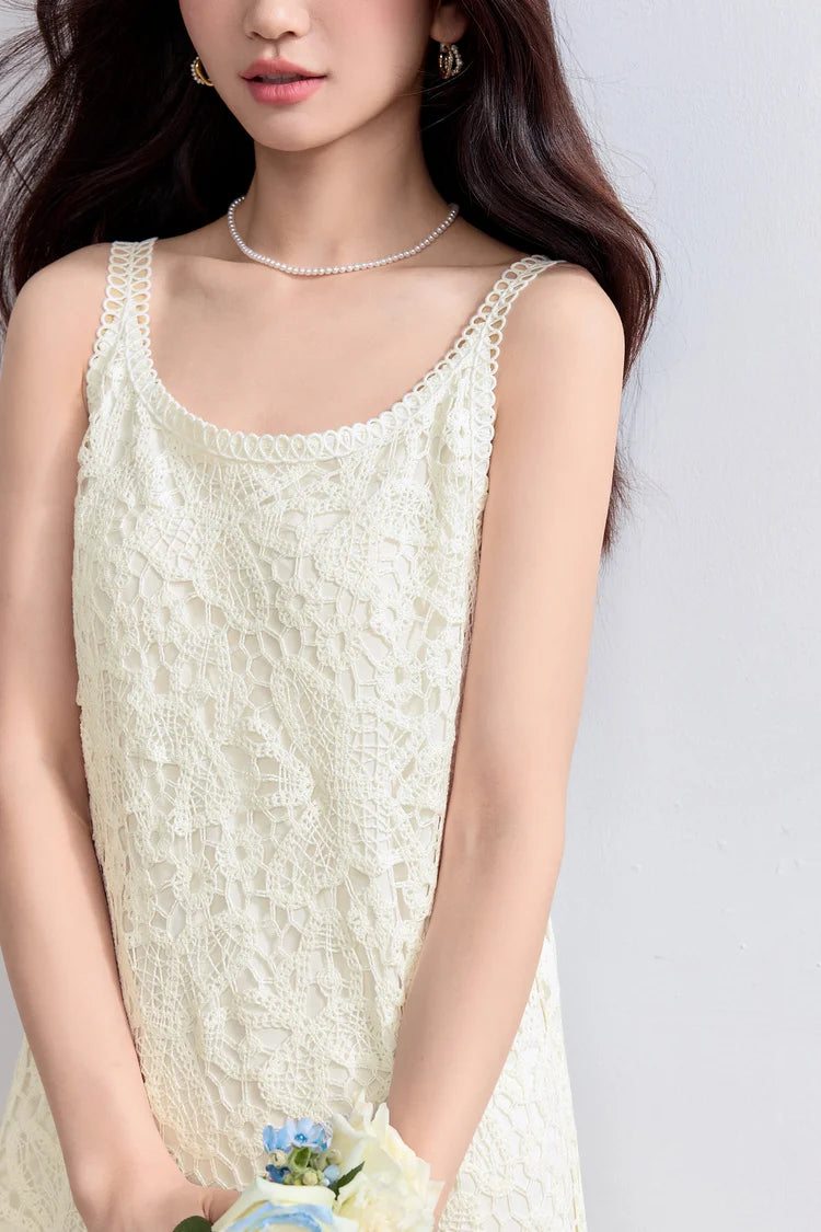 Sentubila boho deslizamento vestido feminino verão borla sem mangas vestido de verão 2025 nova coleção branco elegante rendas vestidos longos q52ld0165