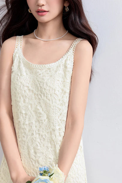 Sentubila boho deslizamento vestido feminino verão borla sem mangas vestido de verão 2025 nova coleção branco elegante rendas vestidos longos q52ld0165