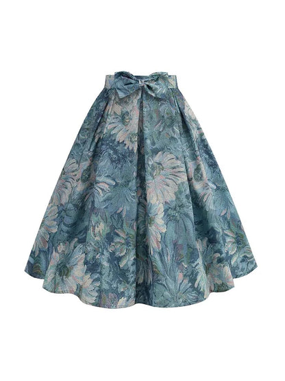 Saia de verão com estampa floral feminina cintura alta balanço 50s vintage retro rockabilly midi saias plissadas faldas
