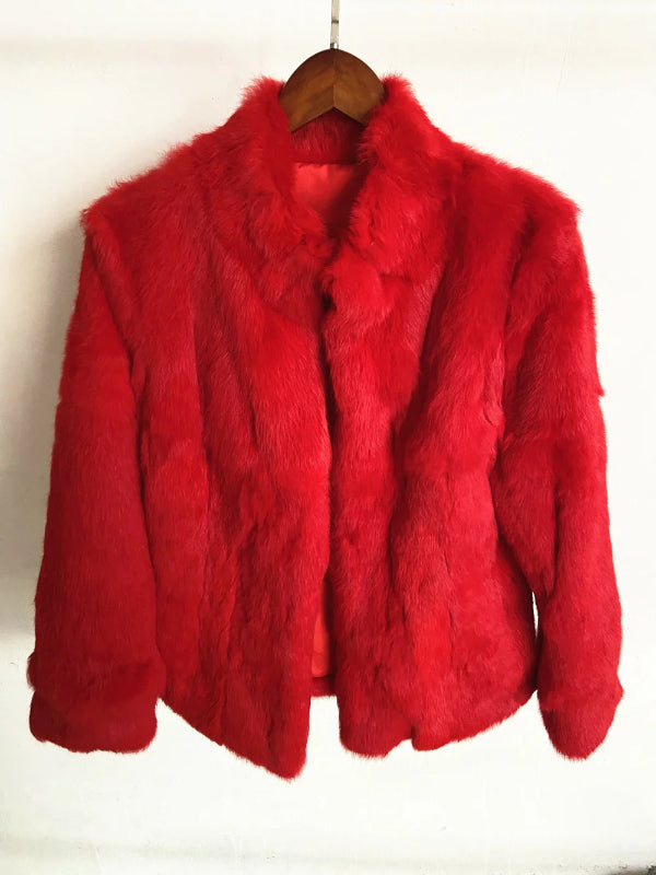 Casaco Feminino de Pele de Coelho Fancy Margaux