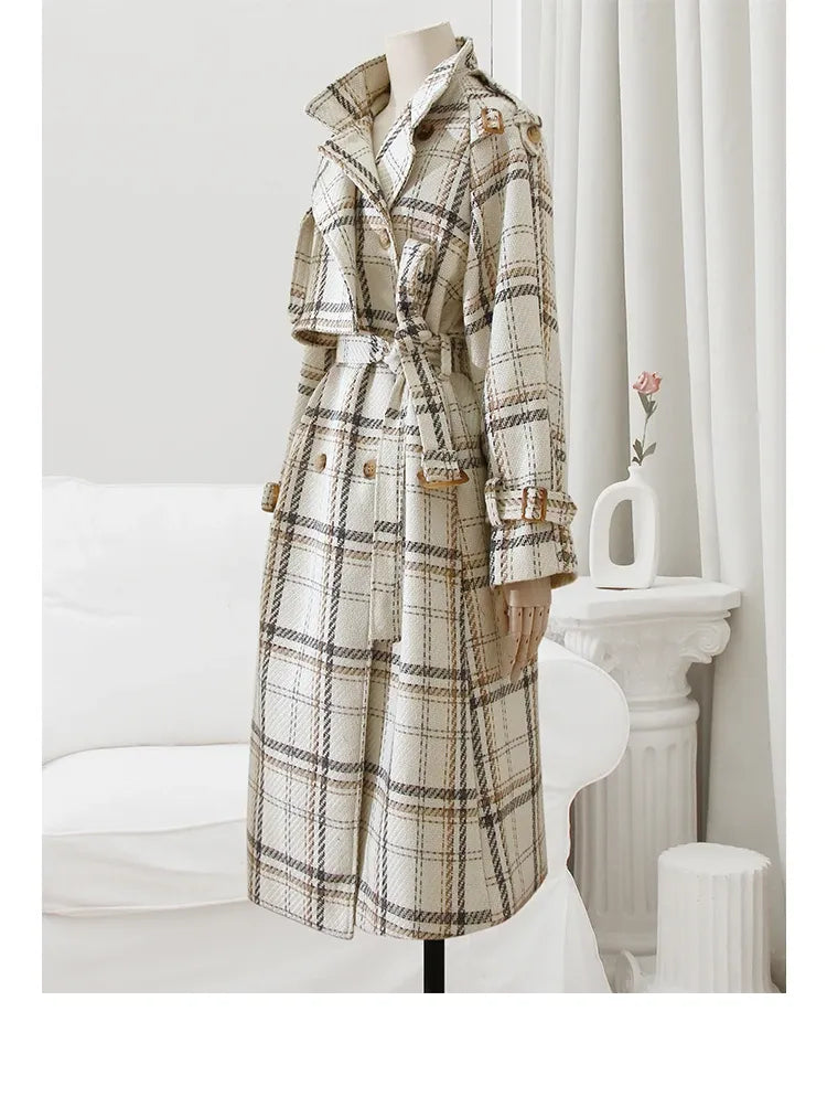 Trench Coat Feminino Xadrez Helena