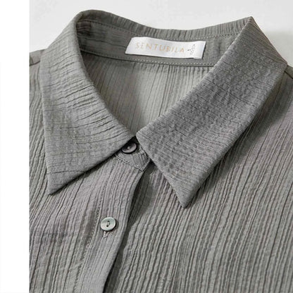 Conjunto Feminino Elegante em Lyocell Camisa e Saia Élodie