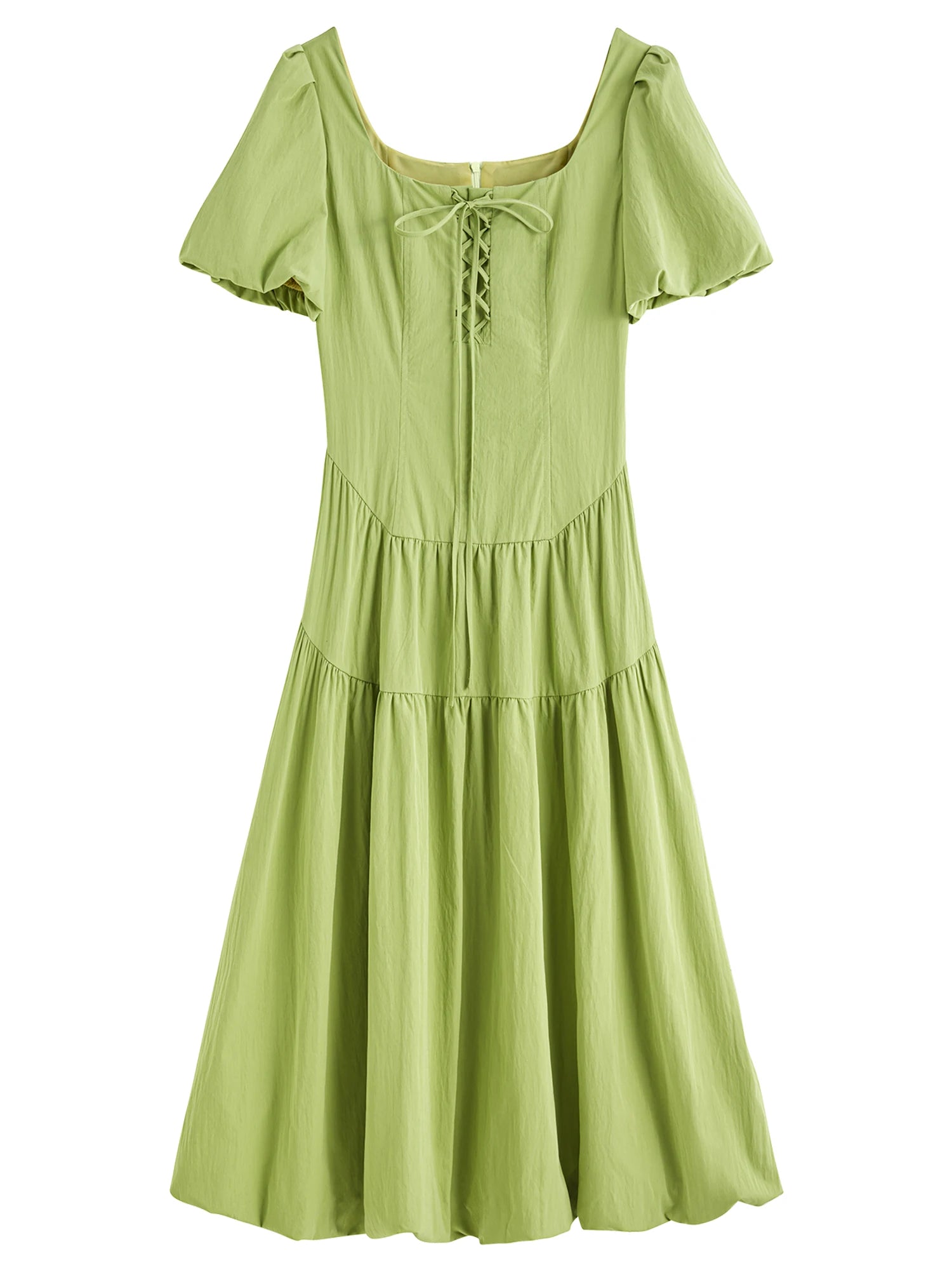 Vestido Feminino Elegância Francesa Gola Quadrada - AlmaChic