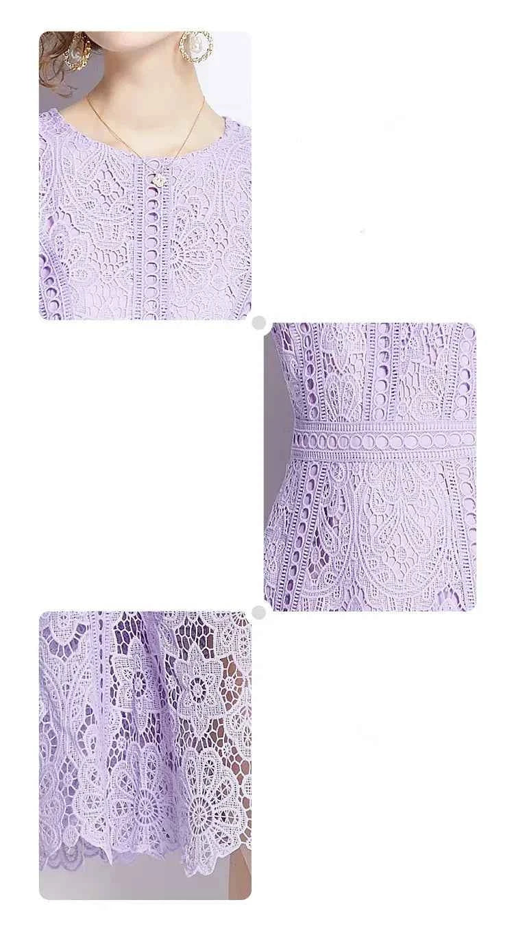 Vestido de Renda Midi Elegante Clarisse Lumière (Cópia)